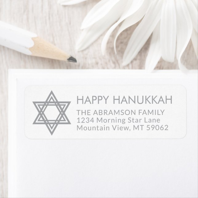 Any Text Star of David Hanukkah Return Address (Insitu)