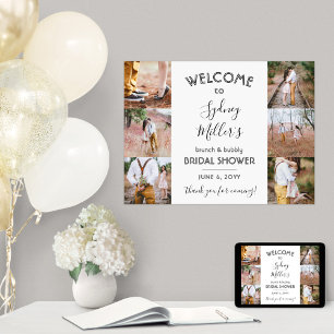 Any Theme Bridal Shower Welcome 4 Photo Collage Poster