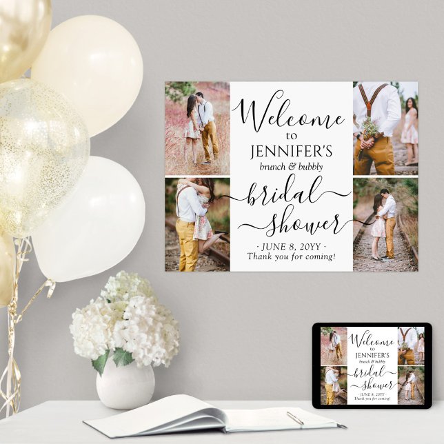 Any Theme Bridal Shower Welcome 4 Photo Collage Poster (Creator Uploaded)