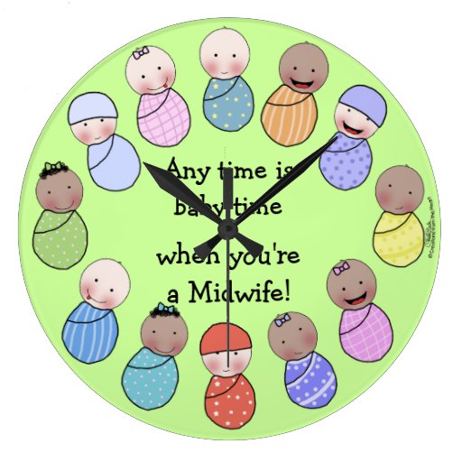 Image of Any Time is Baby Time for Midwife Large Clock
