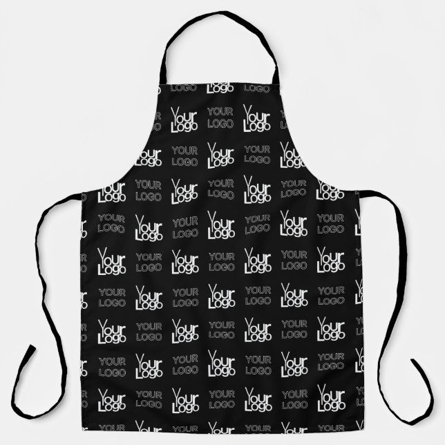 Any Two Logos or Images Repeating Pattern Apron (Front)