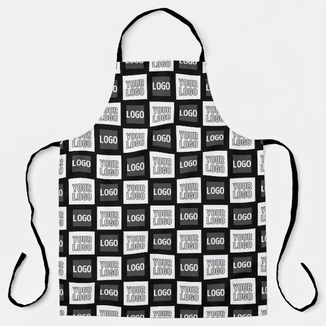 Any Two Logos or Images Repeating Pattern Apron (Front)