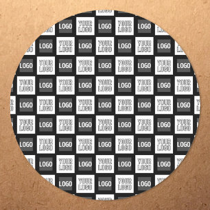 Any Two Logos or Images Repeating Pattern Classic Round Sticker