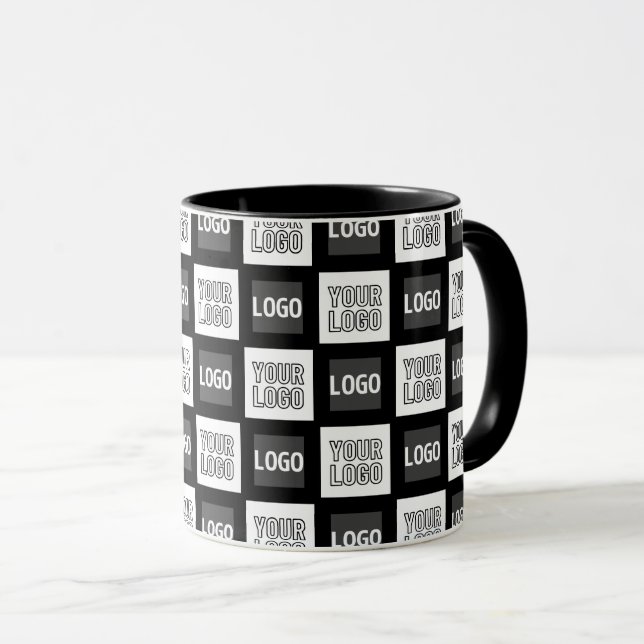 Any Two Logos or Images Repeating Pattern Mug (Front Right)