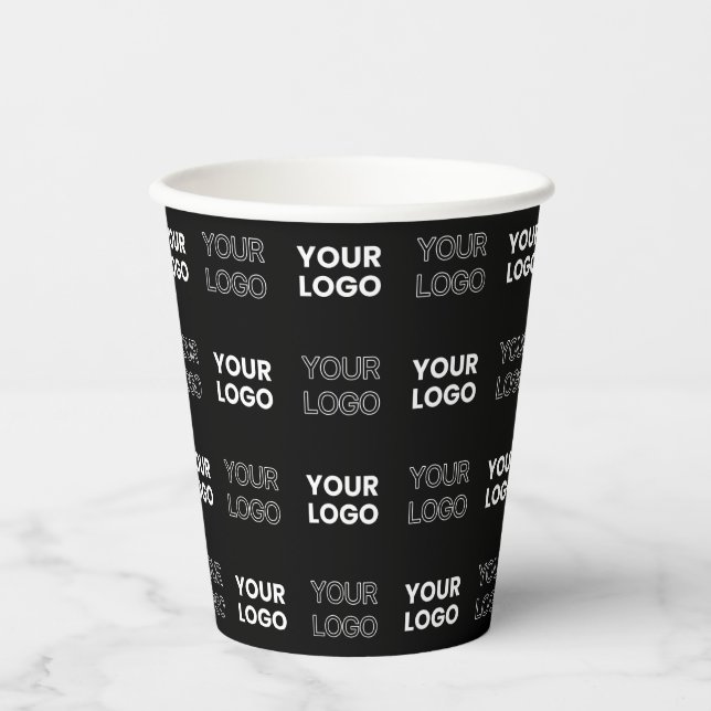 Any Two Logos or Images Repeating Pattern Paper Cups (Front)