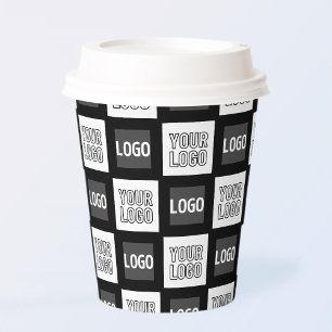 Any Two Logos or Images Repeating Pattern Paper Cups