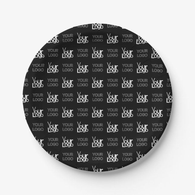Any Two Logos or Images Repeating Pattern Paper Plate (Front)