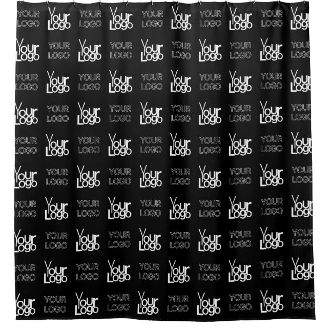 Any Two Logos or Images Repeating Pattern Shower Curtain (Front)