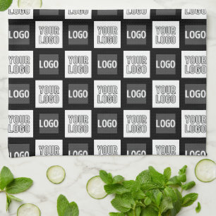 Any Two Logos or Images Repeating Pattern Tea Towel