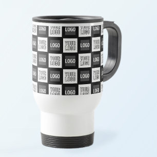 Any Two Logos or Images Repeating Pattern Travel Mug