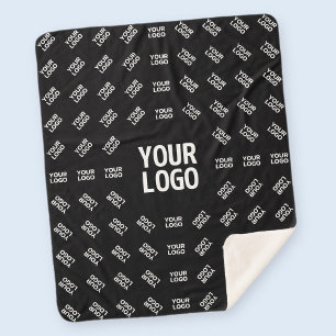 Any Uploaded Image Design or Logo   Unique Patten Sherpa Blanket