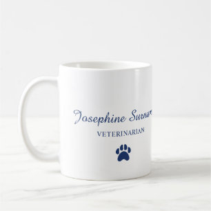 Any Veterinarian Name Custom Vet Clinic Logo Blue Coffee Mug