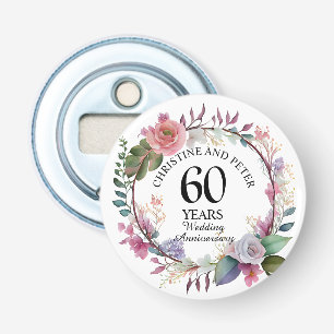 Any Wedding (60) Elegant Floral Anniversary Favor  Bottle Opener