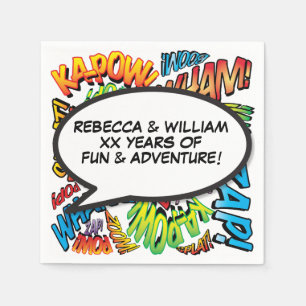 Any Wedding Anniversary Speech Bubble Comic Book Napkin