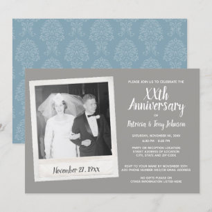 Any Wedding Anniversary with Vintage Photo Invitation