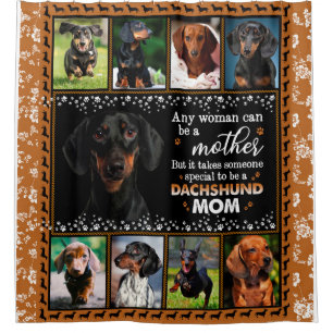 Any Woman Can Be A Dachshund Mom Blanket Shower Curtain