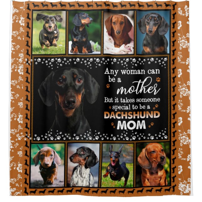 Any Woman Can Be A Dachshund Mum Blanket Shower Curtain (Front)