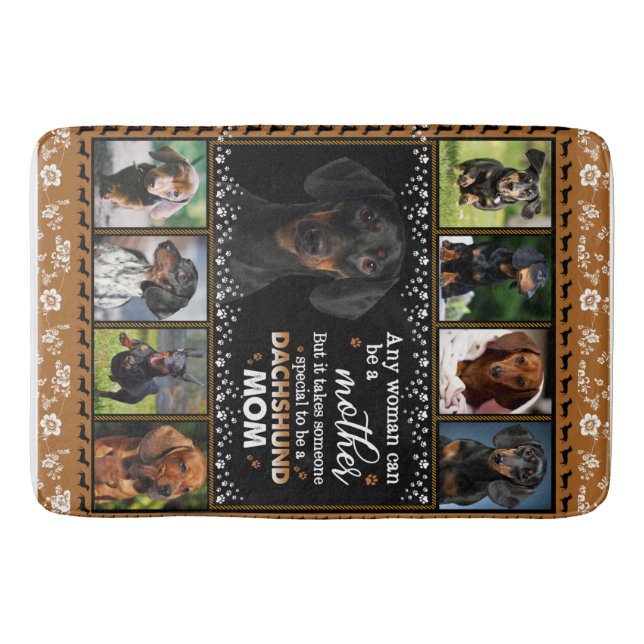 Any Woman Can Be A Dachshund Mum Dog Love Blanket Bath Mat (Front)