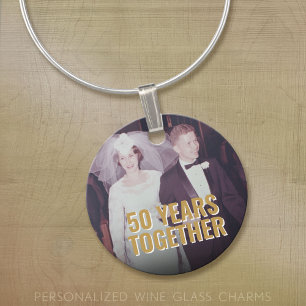 ANY YEAR - 50th Wedding Anniversary & Photo Wine Charm