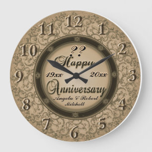 Any Year Anniversary Copper Large Clock