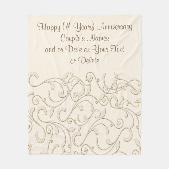 ANY YEAR Anniversary Gifts Anniversary Blanket (Front)