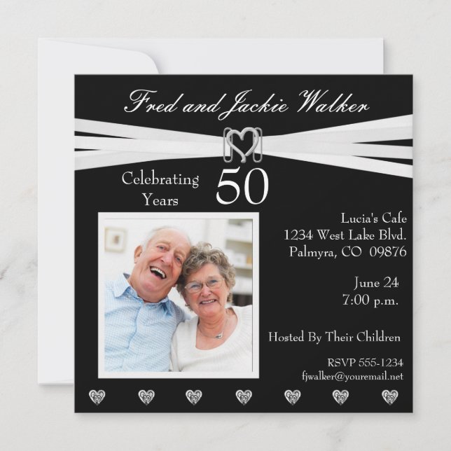 Any Year Anniversary Party Photo  Invitations (Front)