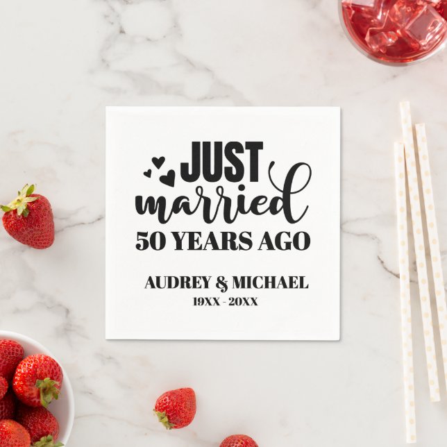 Any Year Anniversary Personalised Napkin (Insitu)
