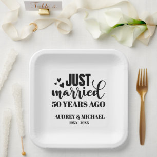 Any Year Anniversary Personalised Paper Plate