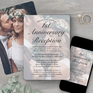 ANY YEAR Anniversary Reception 2 Photo Wedding Invitation