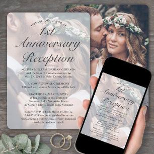 ANY YEAR Anniversary Reception 2 Photo Wedding Invitation