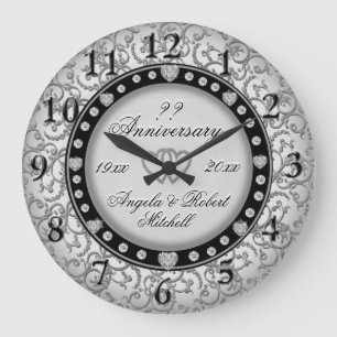 Any Year Anniversary Silver Large Clock
