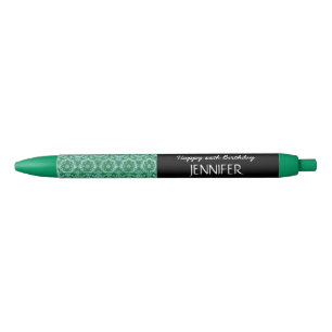 Any Year Birthday For Her Trendy Damask A22G Black Ink Pen