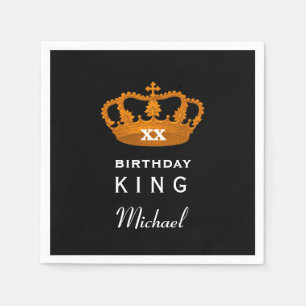 Any Year Birthday KING with Gold Crown A19A Napkin