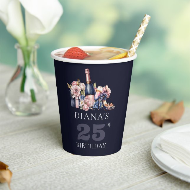 Any Year Birthday Personalised Luxury Paper Cups (Insitu)