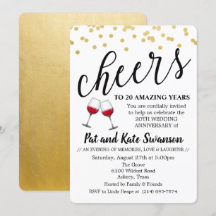 ANY YEAR - Cheers Wine Anniversary Invitation