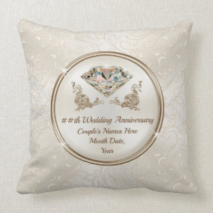 Any Year Diamond Wedding Anniversary Gift Ideas Cushion