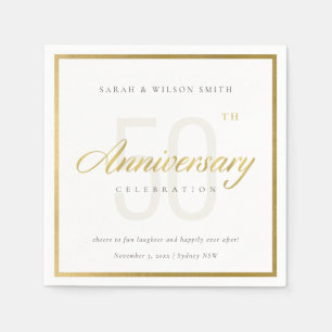 ANY YEAR ELEGANT GOLD TYPOGRAPHY ANNIVERSARY NAPKIN