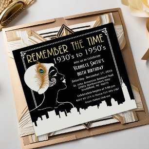 ANY YEAR - Flapper Girl Birthday Invitation