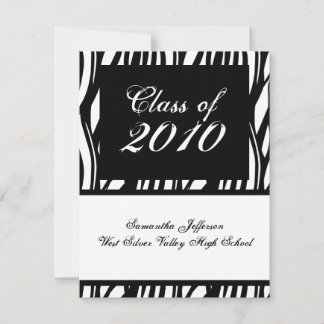 ANY YEAR Funky Black & White Graduation Invitation