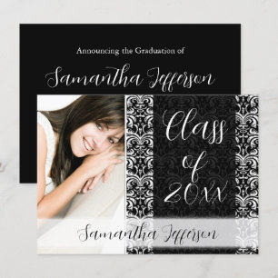Any Year Graduation Announcement, Chic Black Invitation