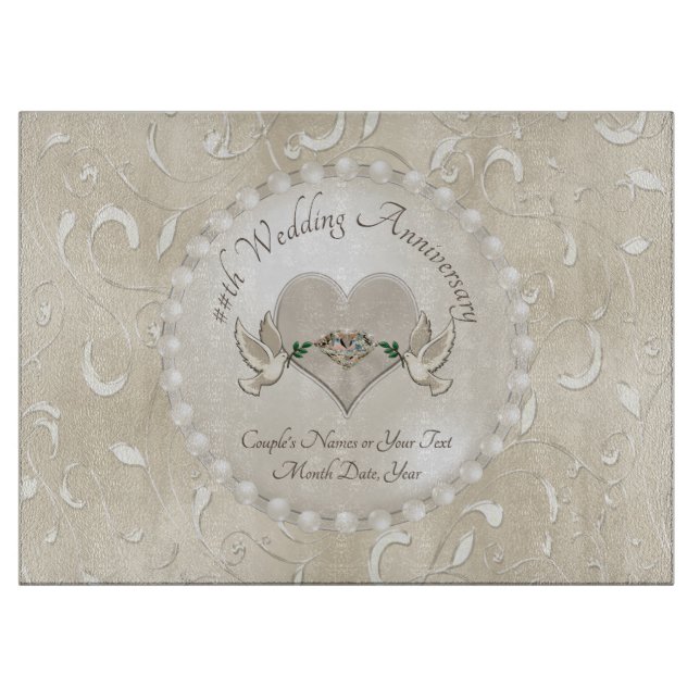 Any Year Personalised Anniversary Gifts for Wife Cutting Board (Front)