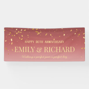 ANY YEAR Pink Gold Wedding Anniversary Banner