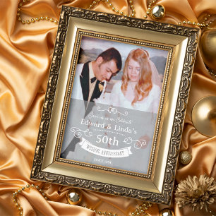 ANY YEAR - Retro Wedding Anniversary Invitation