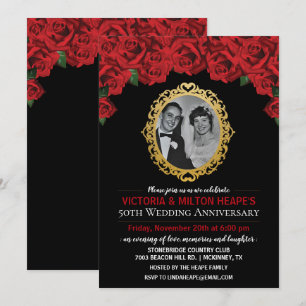 ANY YEAR -  Roses Wedding Anniversary Invitation