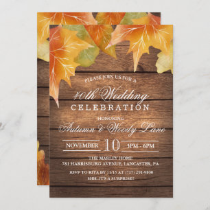 ANY YEAR - Rustic Wedding Anniversary Invitation