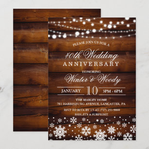 ANY YEAR - Rustic Wedding Anniversary Invitation