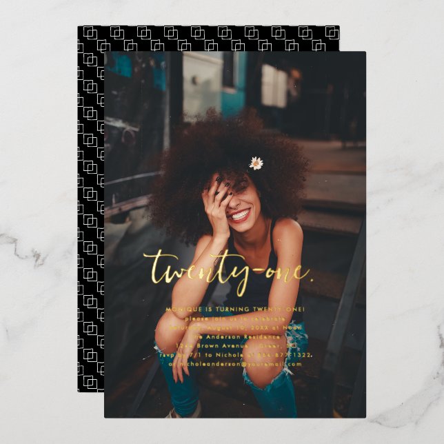 Any Year | Simple Photo Birthday Party  (Front/Back)