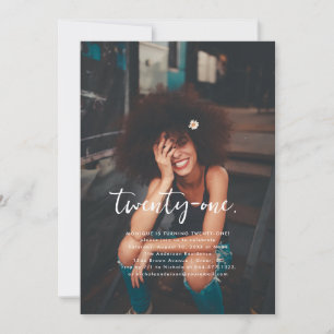 Any Year   Simple Photo Birthday Party  Invitation