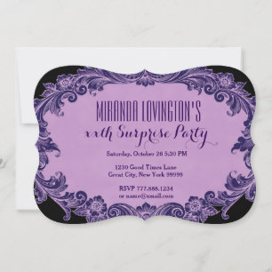 Any Year Surprise Birthday Purple Vintage P99 Invitation