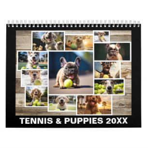 Any year Tennis and Puppies  Calendar